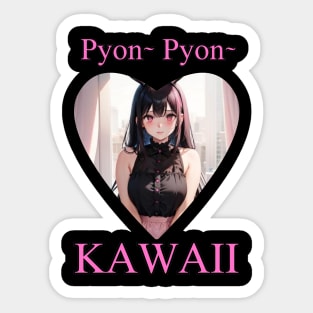 Bunny Pyon Pyon Kawaii Anime Girl Sticker